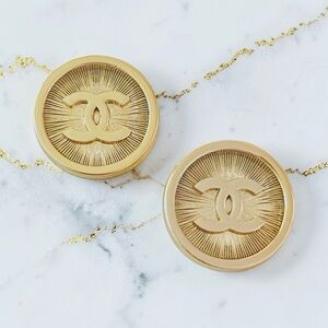 Luxury Gold Starburst Upcycled Button Earrings 20mm